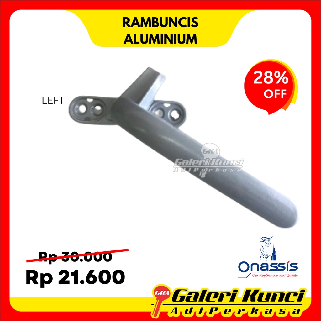 Rambuncis Aluminium ONASSIS ONS 415 SY LEFT Pengunci Jendela Silver