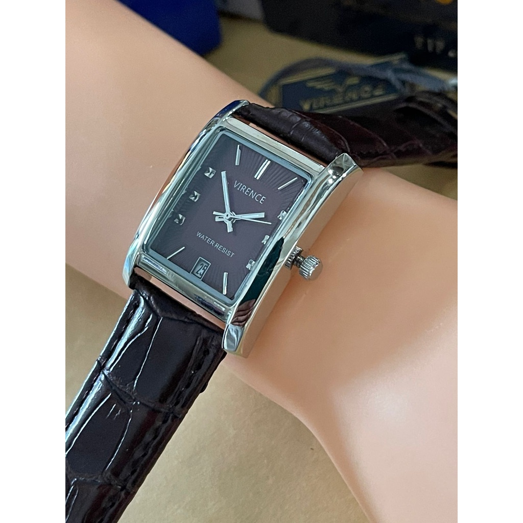 BEST SELLER JAM TANGAN WANITA VIRENCE ORIGINAL V-313 H92 ANALOG TALI KULIT DM 3.8CM FREE BOX &amp; BATERAI || JAM TANGAN FASHION WANITA JAM TANGAN CEWEK MURAH