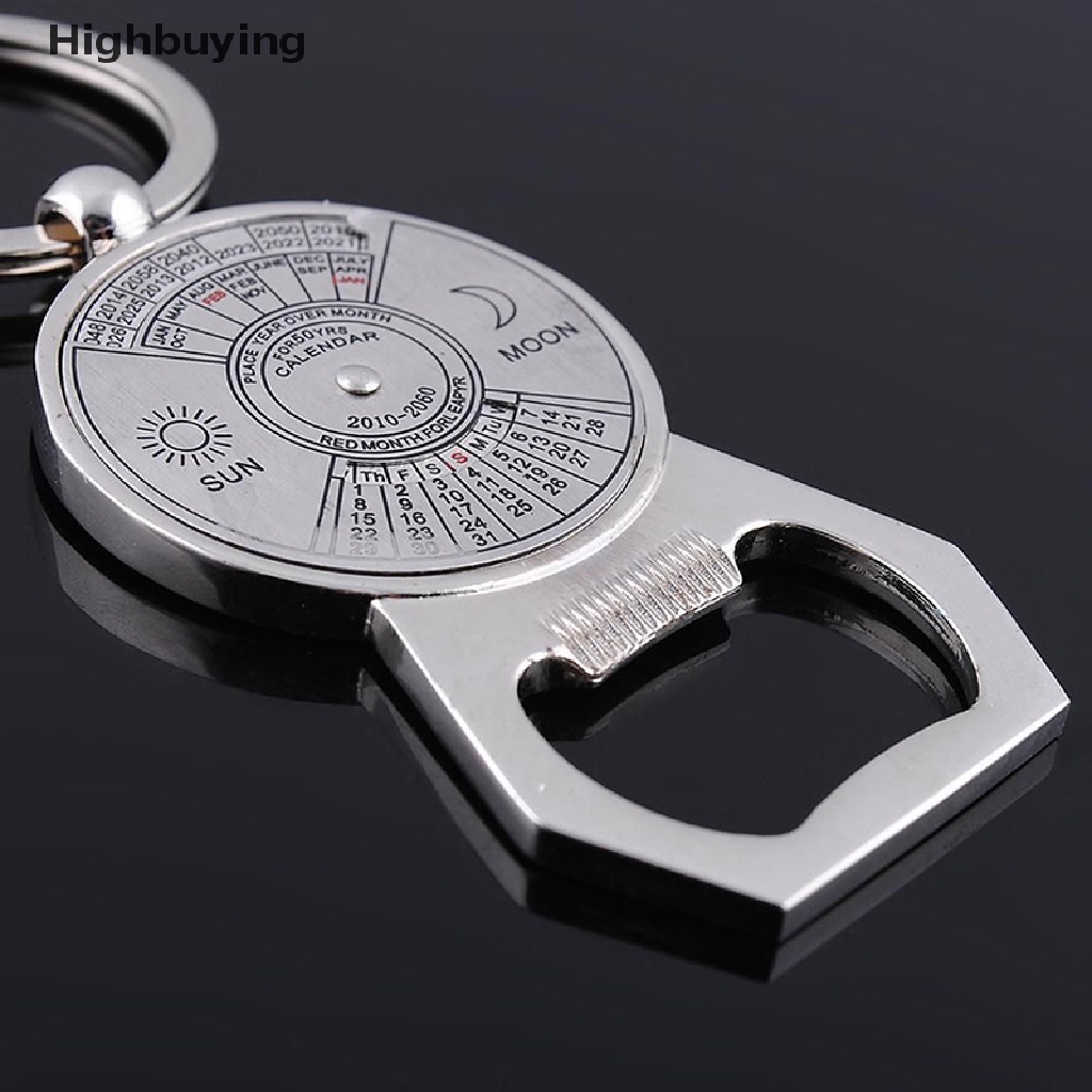 Hbid 50tahun Kalender Abadi Keyring Gantungan Kunci Logam Peringatan Kerajinan Tangan Zinc Alloy Key Chain Ring Tools Dekorasi Glory