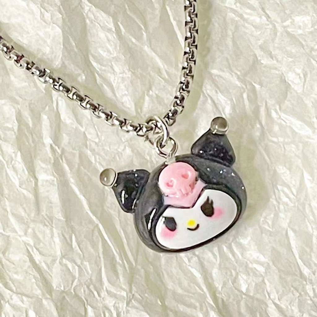 Xia.id Kalung Rantai Dengan Liontin Kartun Cinnamoroll Untuk Pasangan / Pria / Wanita
