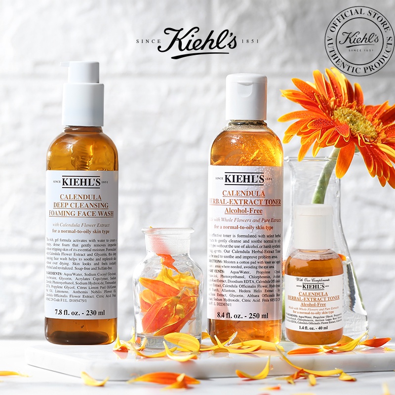 KIEHL'S CALENDULA HERBAL EXTRACT TONER-Alcohol-Free full size 250ml/Travel 40ml perawatan wajah Kiehls Calendula Toner 250ml /40ml