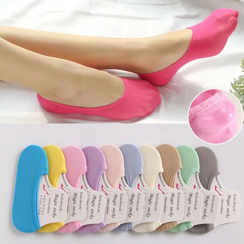 Summer Kaos Kaki Socks solid color invisible low Socks female couple cotton deodorant socks