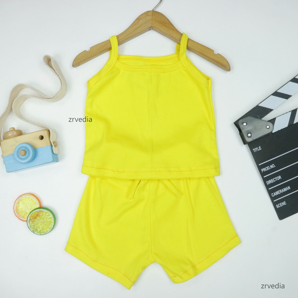 Set Azura uk Bayi 3-12 Bulan / Setelan Tanktop Celana Pendek Anak Perempuan Baju Anak Baby Polos Kiosbalitaaprillia