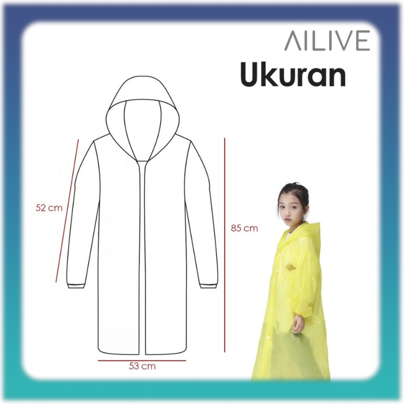 Jas Hujan Dewasa / Jas Hujan Anak EVA Mantel Jas Hujan Tebal Raincoat Transparan Universal