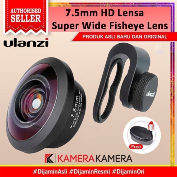 Lens Promo Ulanzi 7.5mm Limited Fisheye Super Phone HD Lensa for Smartphone Wide HP