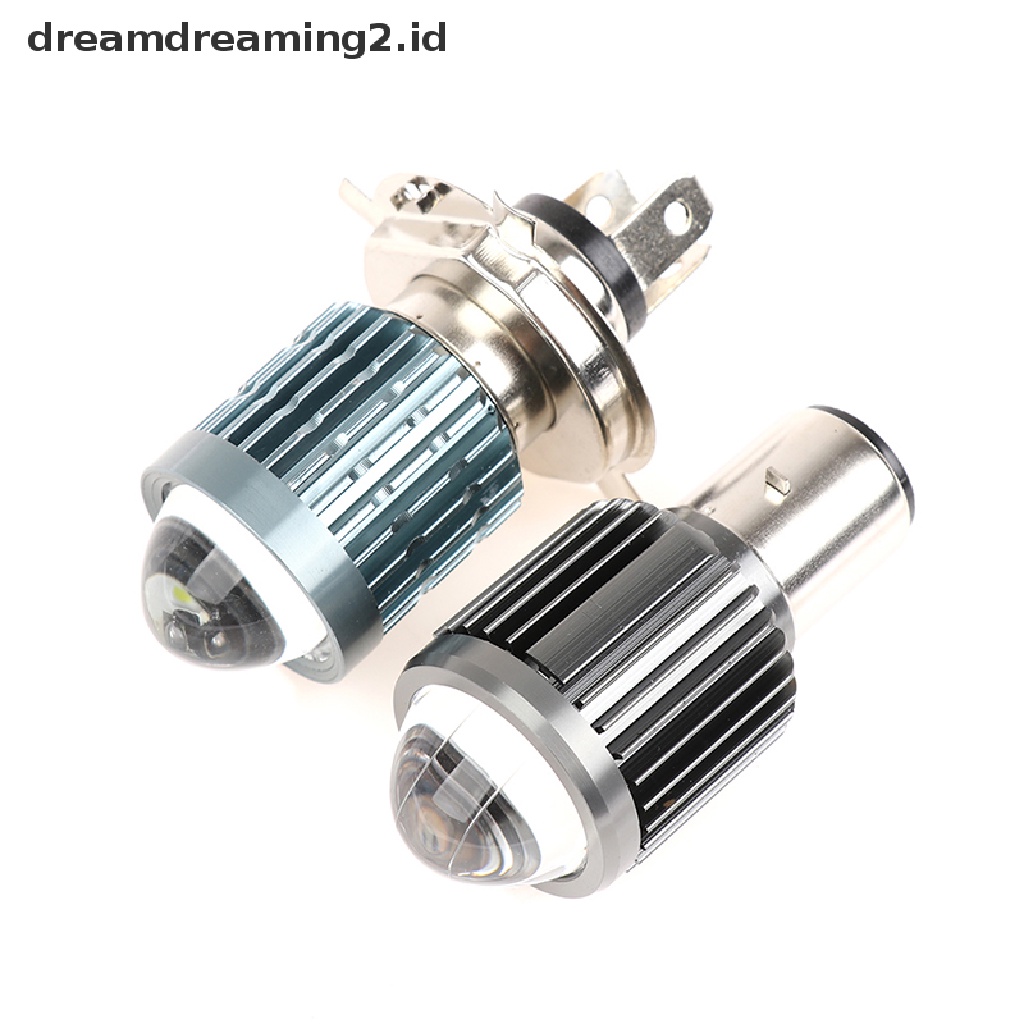 (dream) Bohlam Lampu Depan Motor LED H4 Moto H6 BA20D Lensa CSP Putih Fog Lights.