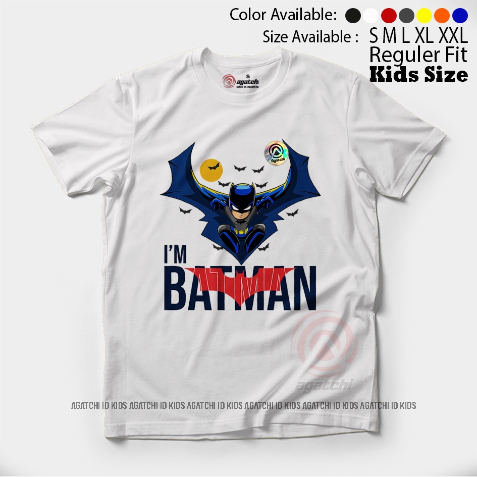 Baju Kaos Atasan Anak Laki - Laki Agatchi Motif Batman V2