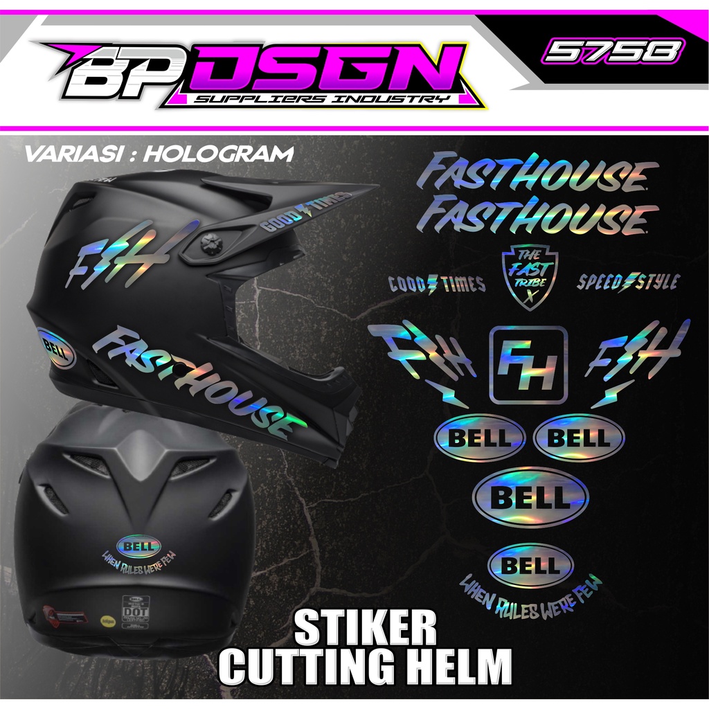 Stiker Cutting Helmet Trail - Stiker Helm Trail - Cutting Sticker Helm Trail DESAIN FASTHOUSE BP.03