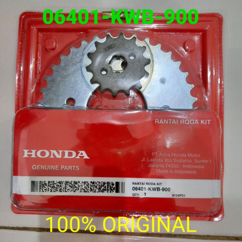 Gir Gear Set Rantai Rante Motor Honda Blade, Absolute Revo 110cc  ORIGINAL AHM