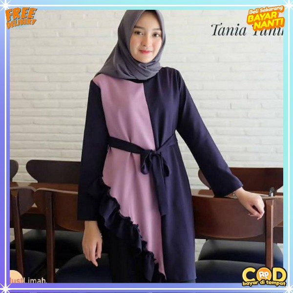 Baju Atasan Wnita Tonic Tunika Kerja Terbaru Bj Tunic Kantor Bju Thunik Kerja Kuliah Tunik Wanita Te