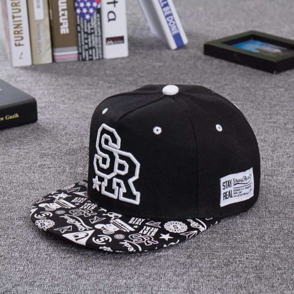 Topi Snapback Bordir kombinasi Hip-Hop New Model/Topi Lima Panel/Topi Distro Terlaris