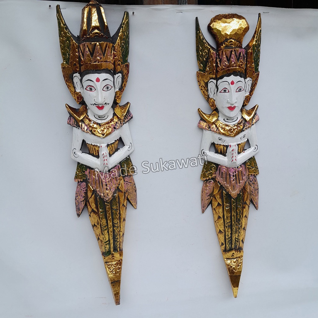 Kerajinan Ukiran kayu Rama Sita 100cm sinta shinta hiasan dinding dekorasi Bali