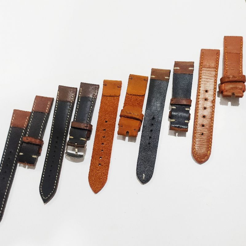 handmade strap size 20 mm all genuine leather free buckle