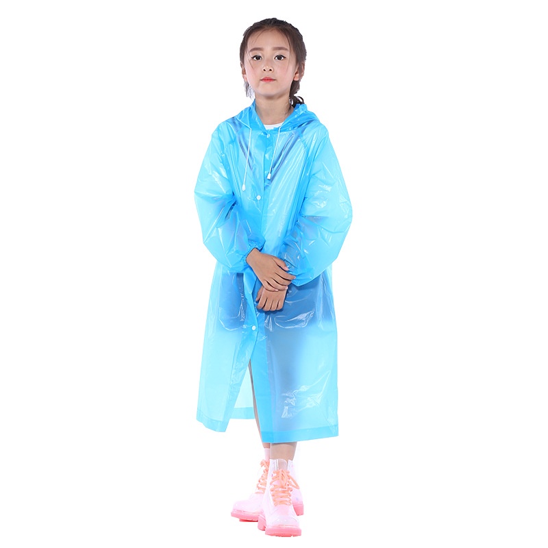 Jas Hujan Model Ponco Anak Tebal Colorful Emergency Raincoat Jas Ujan Bahan EVA Pelindung Badan Dari Air Hujan