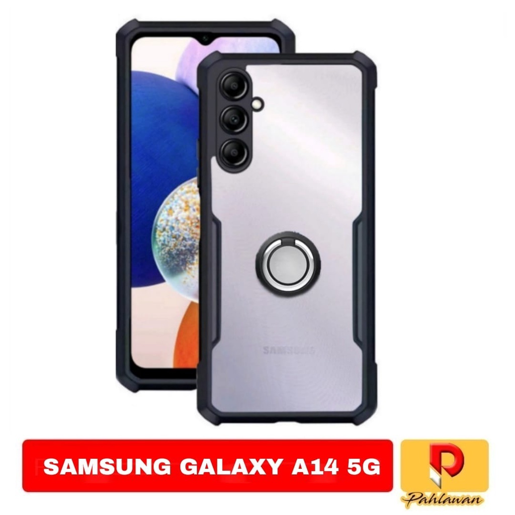 Case SAMSUNG GALAXY A14 5G Tpu Shocprof Transparen Cincin rinkg - SAMSUNG A14 5G, Hitam
