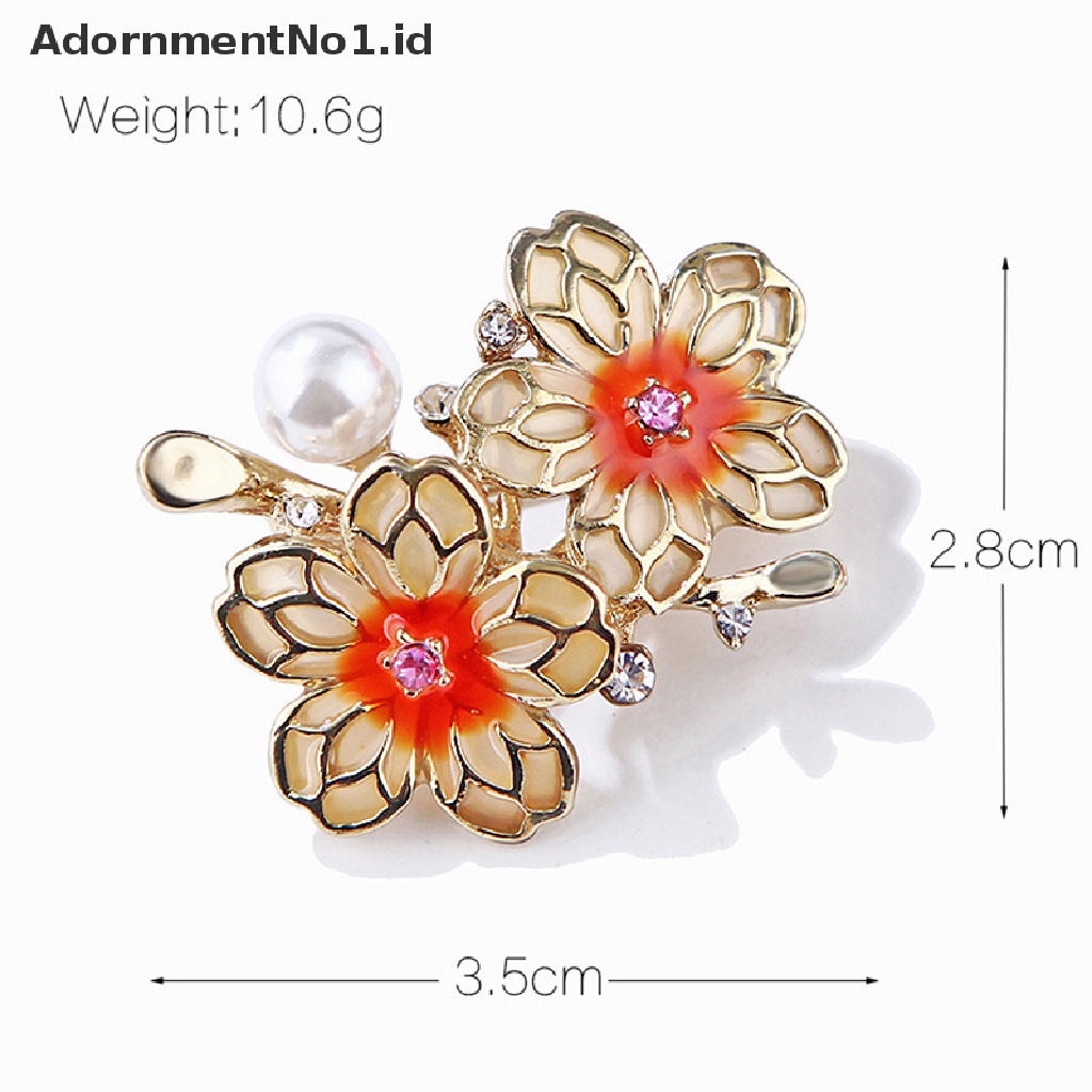 [AdornmentNo1] Bros Pin Untuk Wanita Bling Mutiara Manik Pohon Bros Glitter Bunga Sakura Perhiasan Pesta Pernikahan [ID]