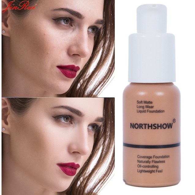 original NORTHSHOW Foundation naturally flawless,oil controlling,long wear,full coverage,lightweight feel,soft matte finish liquid foundation