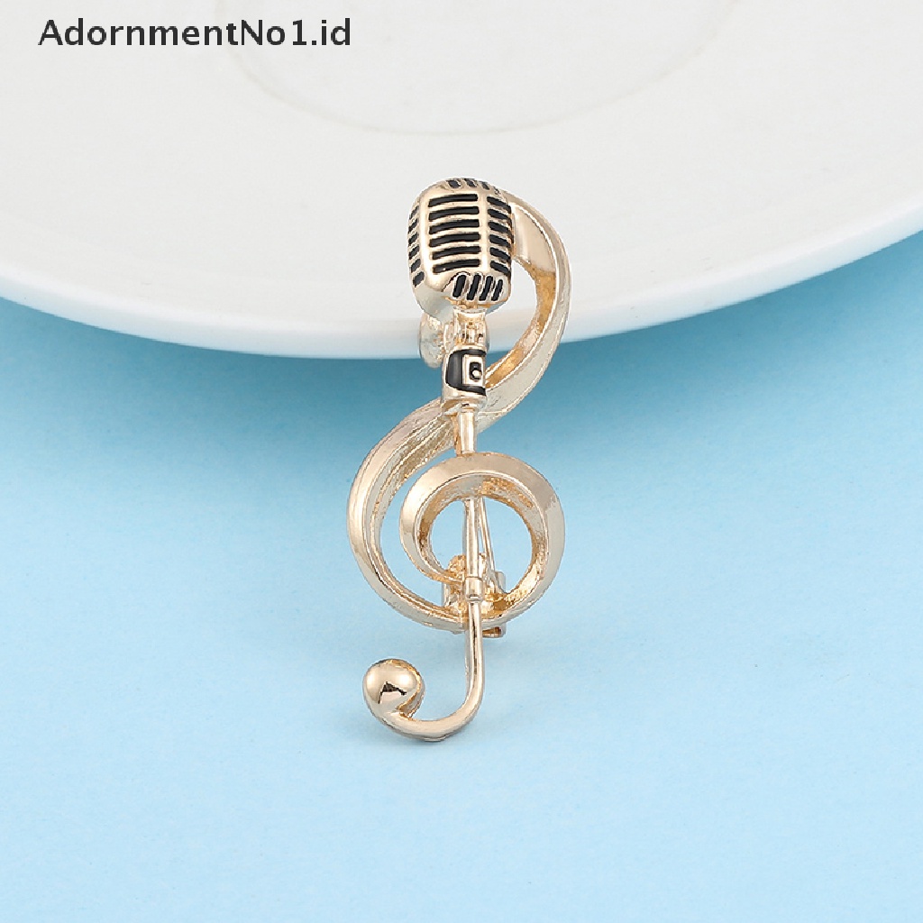 [AdornmentNo1] Musik Note Mikrofon Bros Warna Emas Warna Silver Pin Logam Lencana Khusus Siswa Musisi Ransel Lapel Pin Perhiasan Hadiah [ID]