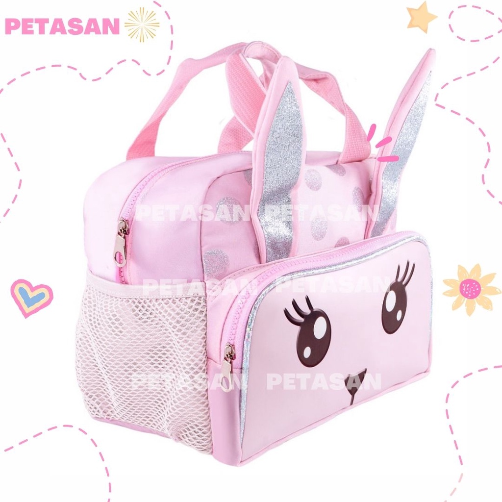 PTS - LUNCH BAG PINK SHELLA - CUTE EAR POCKET - TAS BEKAL TAS TEMPAT MAKANAN - TAS JINGJING ANAk - TAS ANAK