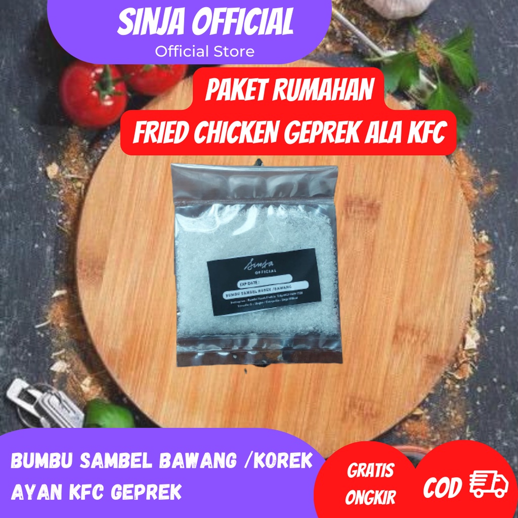 

Bumbu Sambel Bawang Korek Ayam Geprek KFC 20 gr untuk 150 gr campuran cabe rawit