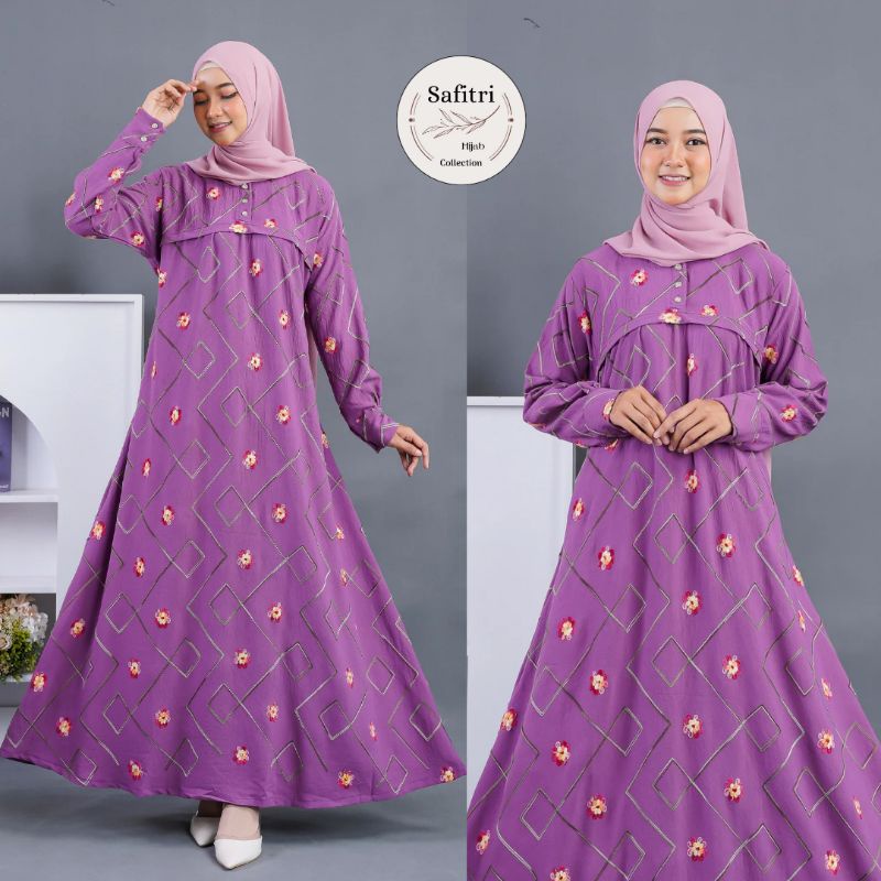 Gamis Crinkle Embroidery by Safitri Fashion