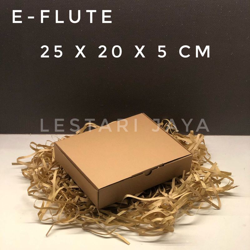 Box Kardus E-Flute Coklat Untuk Packaging Olshop Sovenir Baju Kotak Kado Hampers Snack 25x20x5 CM