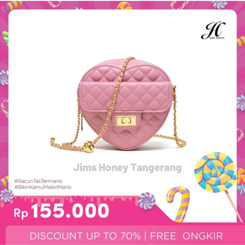 Jims Honey Tas Wanita Unik Bentuk Love Super Elegan FREE BOX EXCLUSIVE Lovely