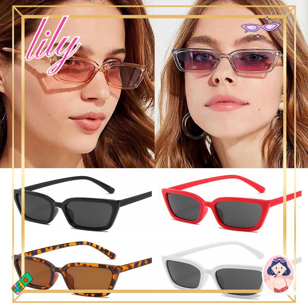 Lily Retro Kacamata Hitam Kecil Fashion Jalan Kacamata Kurus Frame Kecil