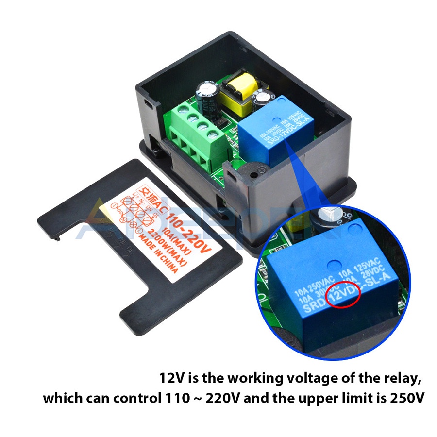 Digital Time Delay Relay LED Display Cycle Timer Control Switch Adjustable Timing AC 220V