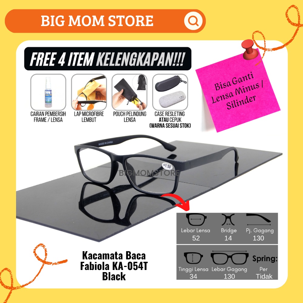 Frame Kacamata Baca Orang Tua Plus Pria Wanita Usia 40 Tahun Sampai 60 Tahun Keatas Murah BM-Fabiola