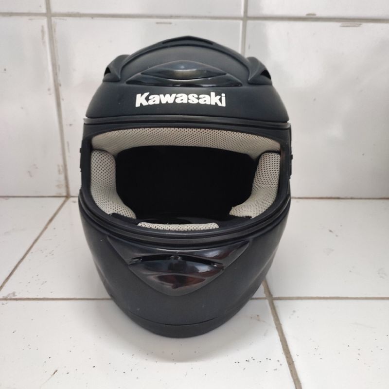 helm Full Face Original Kawasaki Ninja 250 4 Tak Hitam Doff Bekas