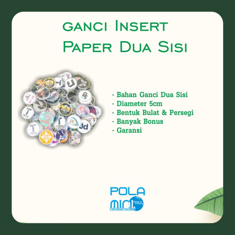 GANTUNGAN KUNCI AKRILIK INSERT PAPER(BULAT)