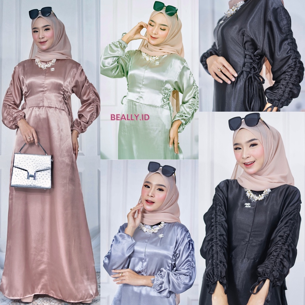 (KIRIM HARI INI) AURORA DRESS SATIN SERUT LUXURY BRIDESMAID GAMIS PESTA KONDANGAN | BELLE DRESS PREMIUM | JASMINE DRESS | GAMIS SERUT TANGAN BUSUI FRIENDLY