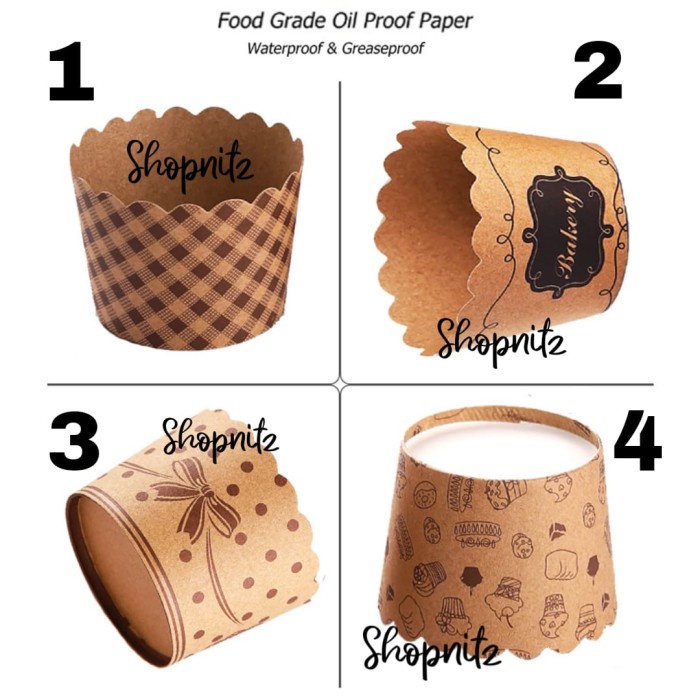 Kertas Baking Paper Cup Cupcake Cup Muffin Kertas Cup Cake / Cake Muffin Cokelat