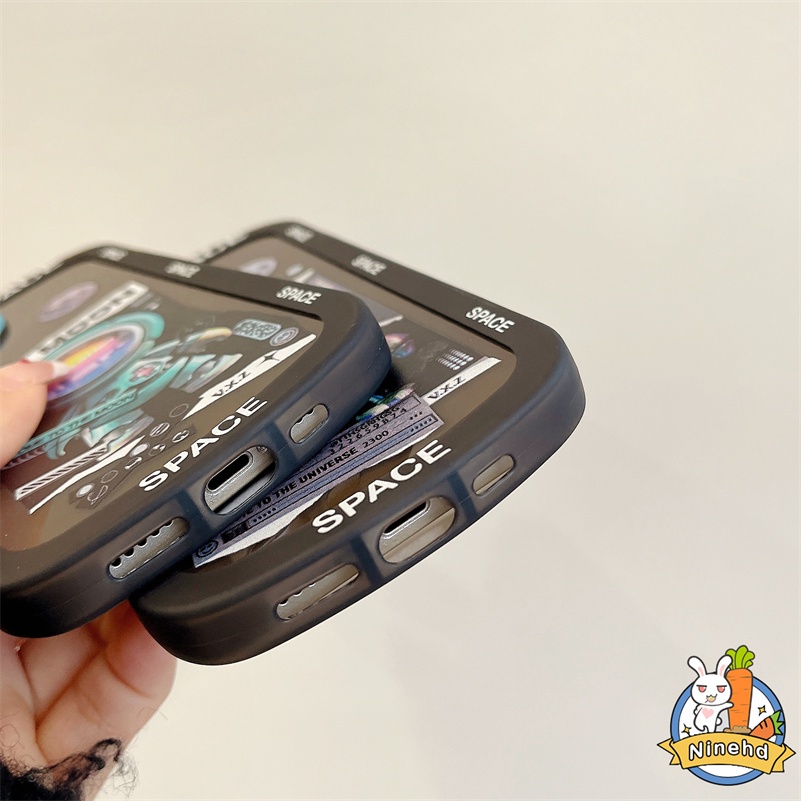 Vivo Y02 Y16 Y02s Y22 Y35 V25e V23e V23 Pro Y15A Y15s Y01 Y21 Y21s Y33T Y21A Y21T Y12A Y12s Y20 Y20s Y20s Y20i Y17 Y15 Y12 Y1s Cover Pelindung Casing Handphone Persegi Astronot Merek Trendy