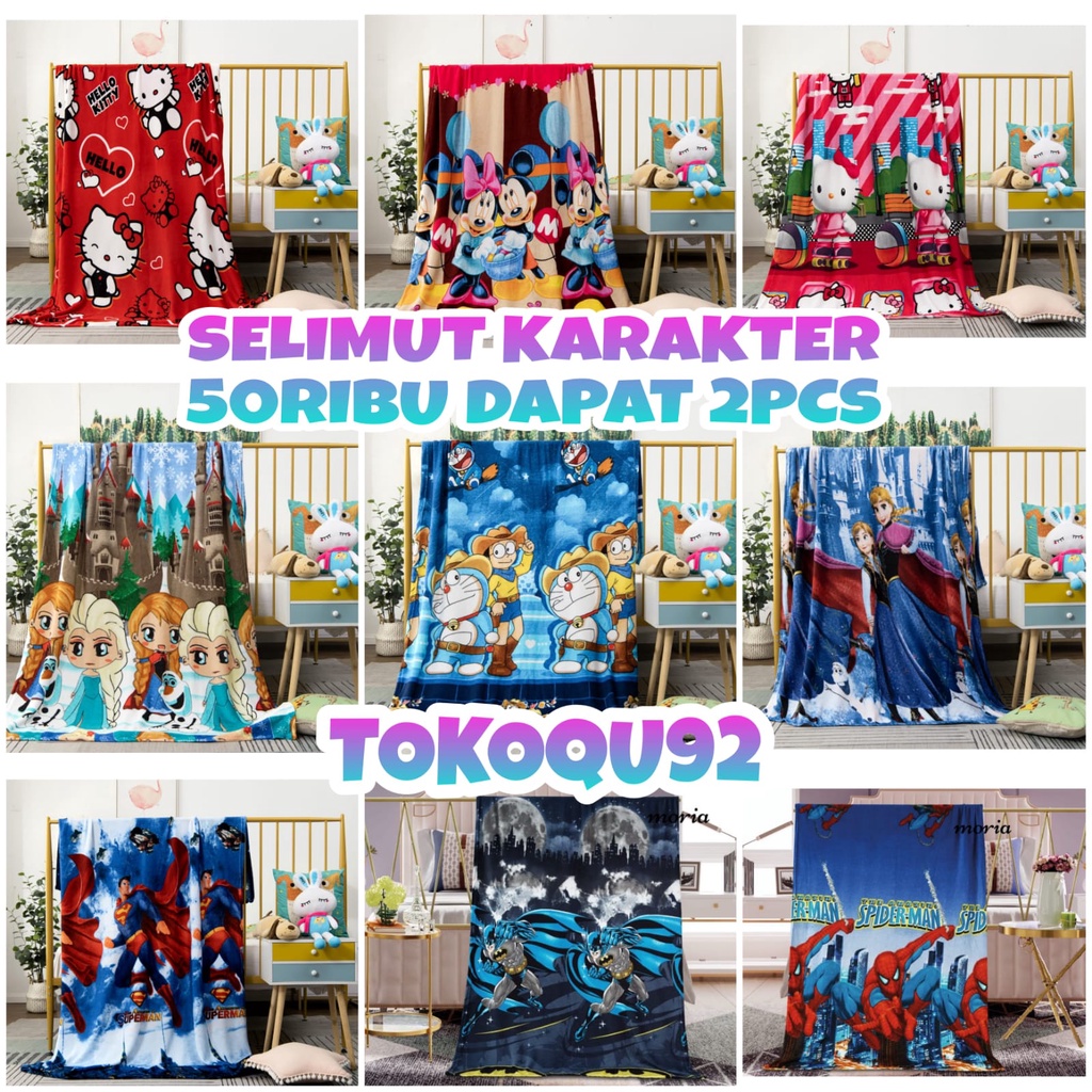 SELIMUT BULU HALUS MOTIF KARAKTER LUCU