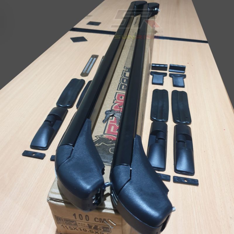 Kaki Crossbar Mobil Rhino Rack Model Jepit Body Rremium Quality