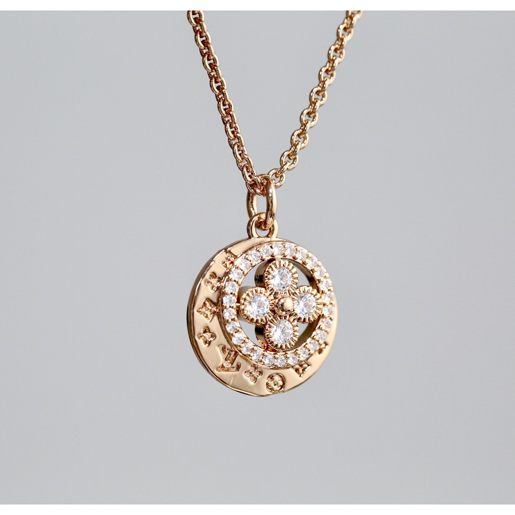 Kalung Rantai Pendek Dengan Liontin Daun Clover Untuk Wanita | Rose Gold 18k | Aksesoris Bahan Stainless Steel Untuk Wanita