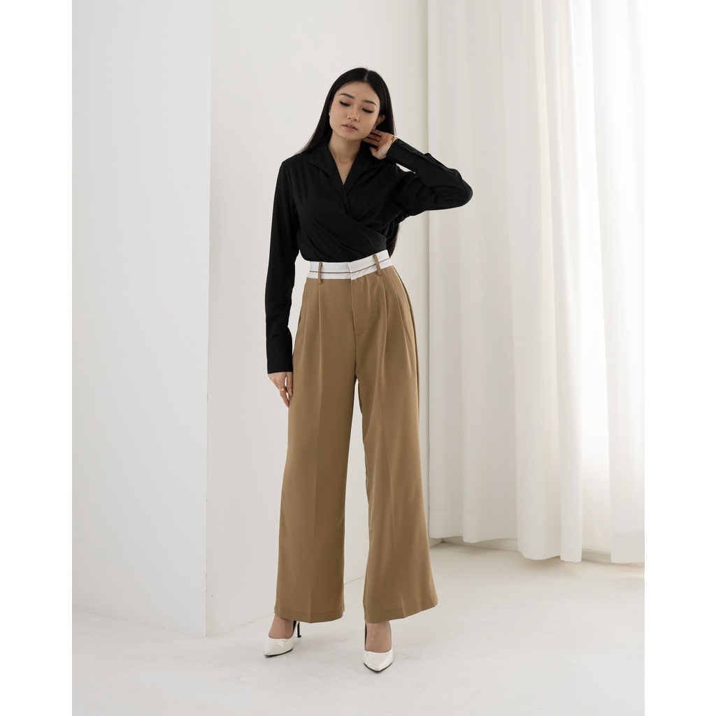 Beige Studio - Pierce Pants | Bawahan Celana Panjang High Waist Kulot Wanita