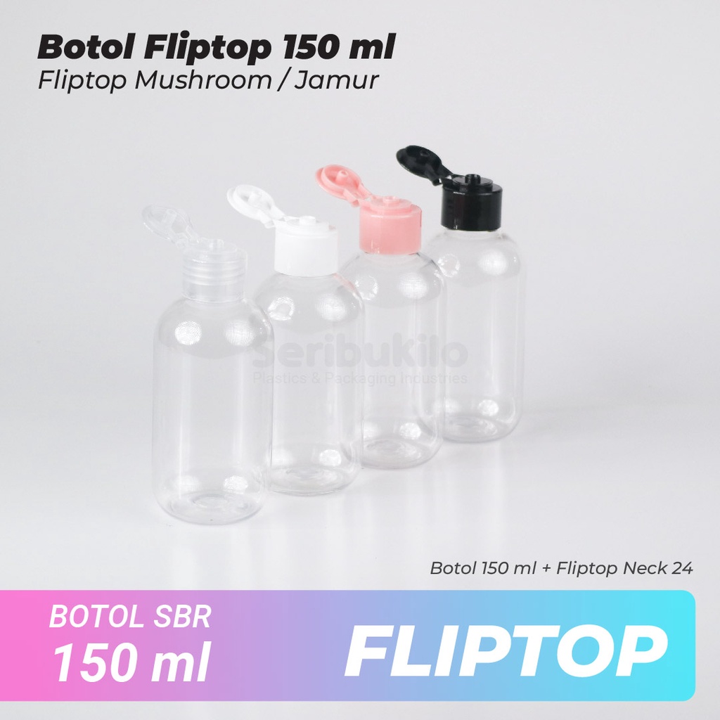 Botol Fliptop SBR 150 ml/Botol PET 150ml Fliptop Mushroom/Jamur SBR