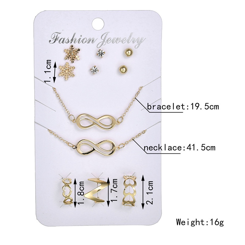 Kalung Simbol Infinite | Anting Bentuk Snowflake | Gelang Delapan | 8pcs / Set Buku Literatur Dalam Bahasa Mandarin | Aksesoris Wanita | Sendok Garpu Bahan Stainless Steel