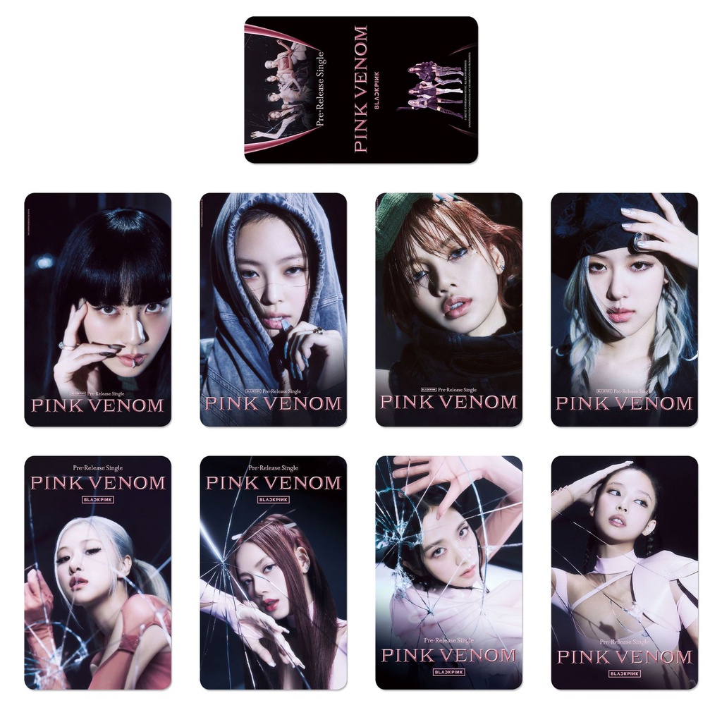 8pcs/set BP Album Pink VENOM Photocards ROSE JISOO LISA JENNIE Kartu Lomo Hitam Pink SHUT DOWN Kpop Postcards Blackpink Blackpink