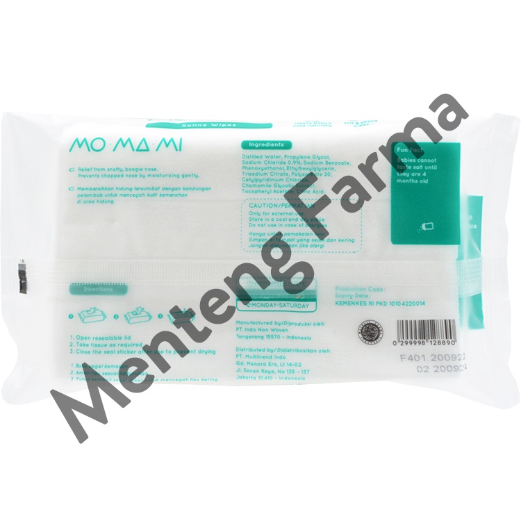 Momami Saline Wipes 30 Lembar - Tisu Basah Pembersih Hidung Bayi