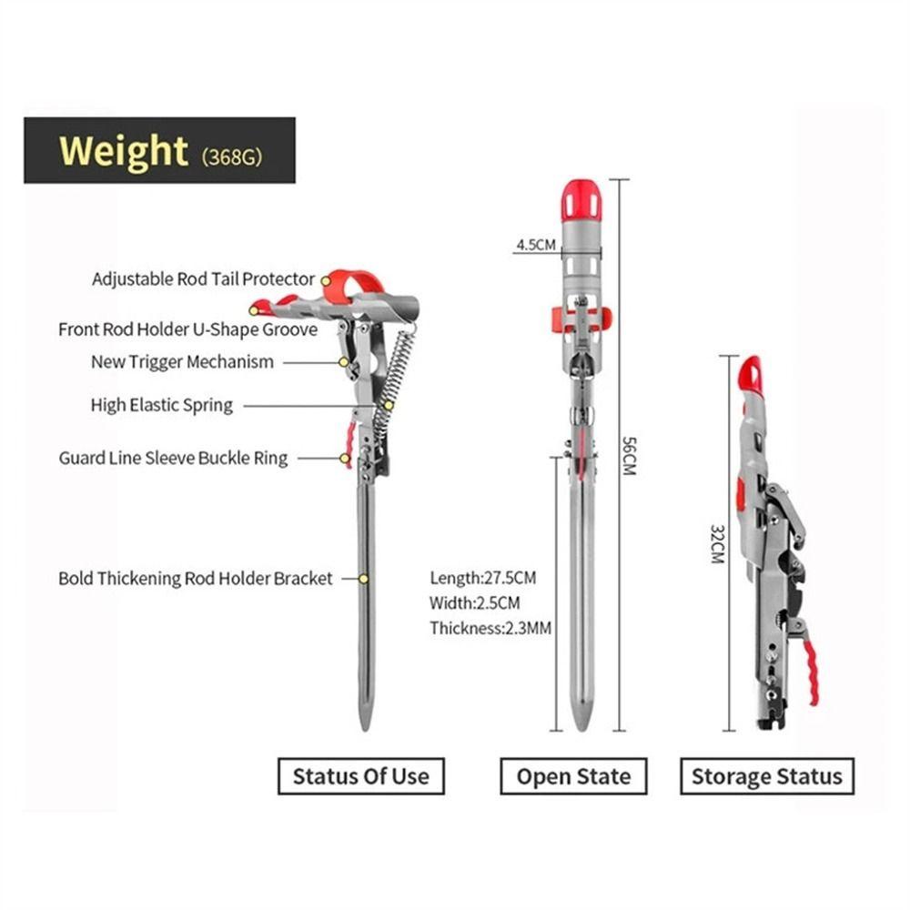 Agustinina Fishing Rod Holder Bracket Pancing Aksesoris Pancing Penyisipan Tanah Sensitivitas Anti Karat Adjustable Bracket Pancing