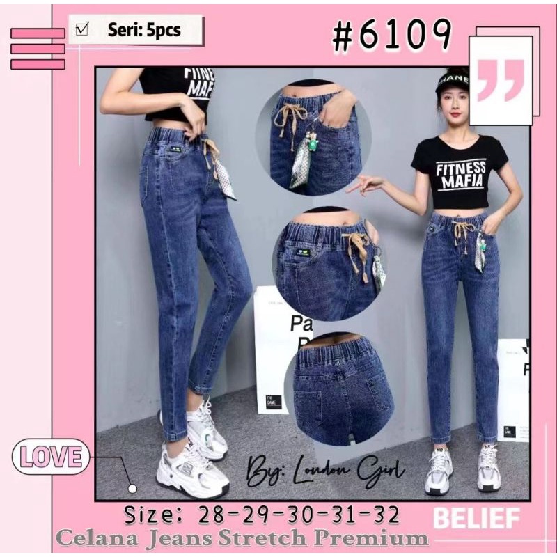 jeans import merek london girl/ celana jeans karet london girl / celana jeans pinggang karet impor//