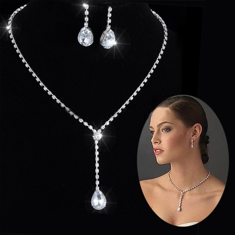 Set Perhiasan Fashion Kalung+Anting Set Perhiasan Wanita Aksesoris Hadiah Charm
