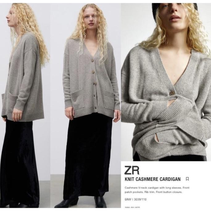BEST SALES ZARA KNIT CASHMERE CARDIGAN - OUTER ATASAN WANITA ORIGINAL STOK TERBATAS
