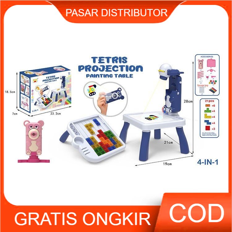 Mainan Anak TETRIS PROJECTION 3 IN 1 Mainan Proyektor Anak Puzzle Game