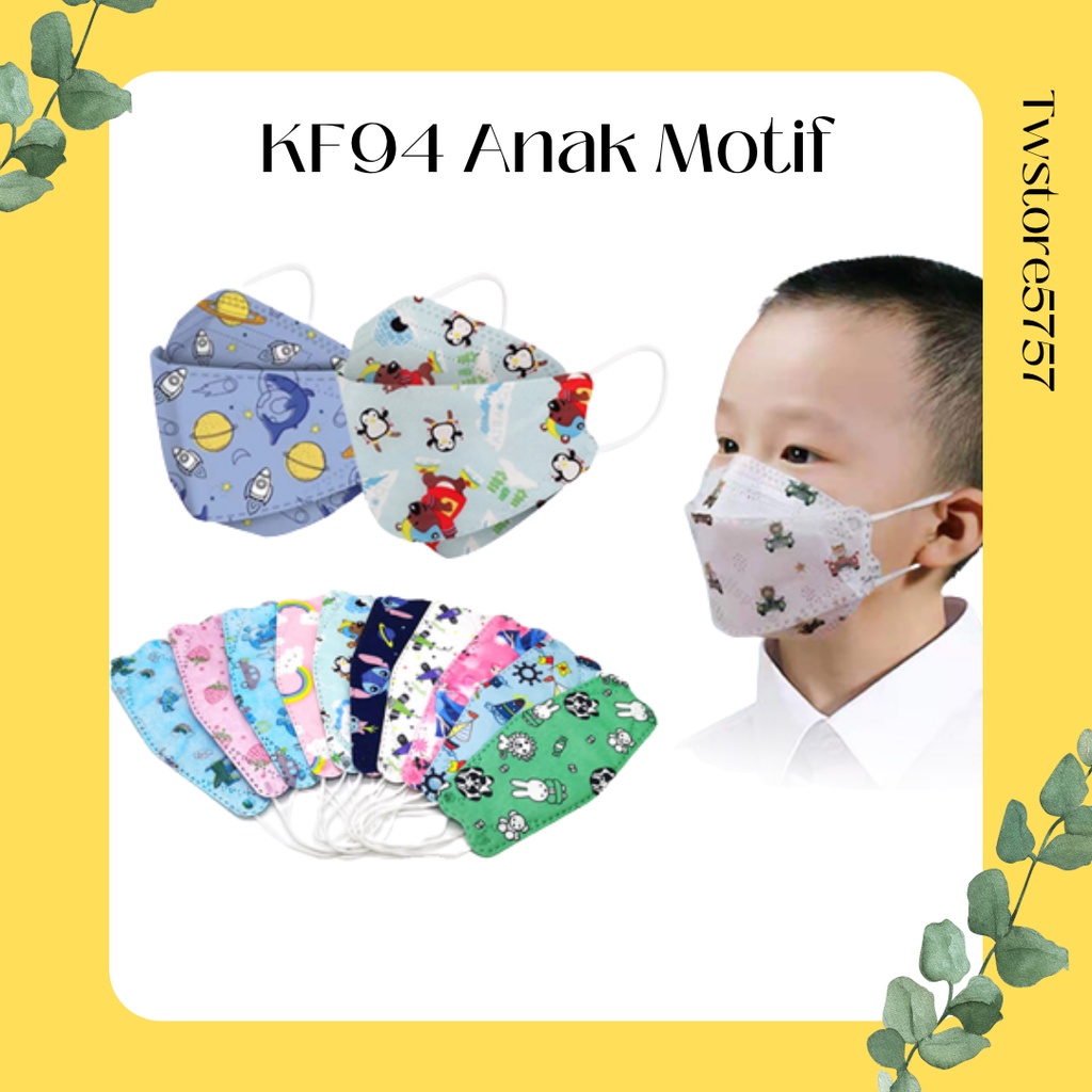 MASKER KF94 ANAK MOTIF WARNA WARNI ISI 10 PCS ORIGINAL/MASKER ANAK KF94 KOREA WARNA WARNI EMBOSS ORIGINAL CAREION ONCARE EZY FILTCARE