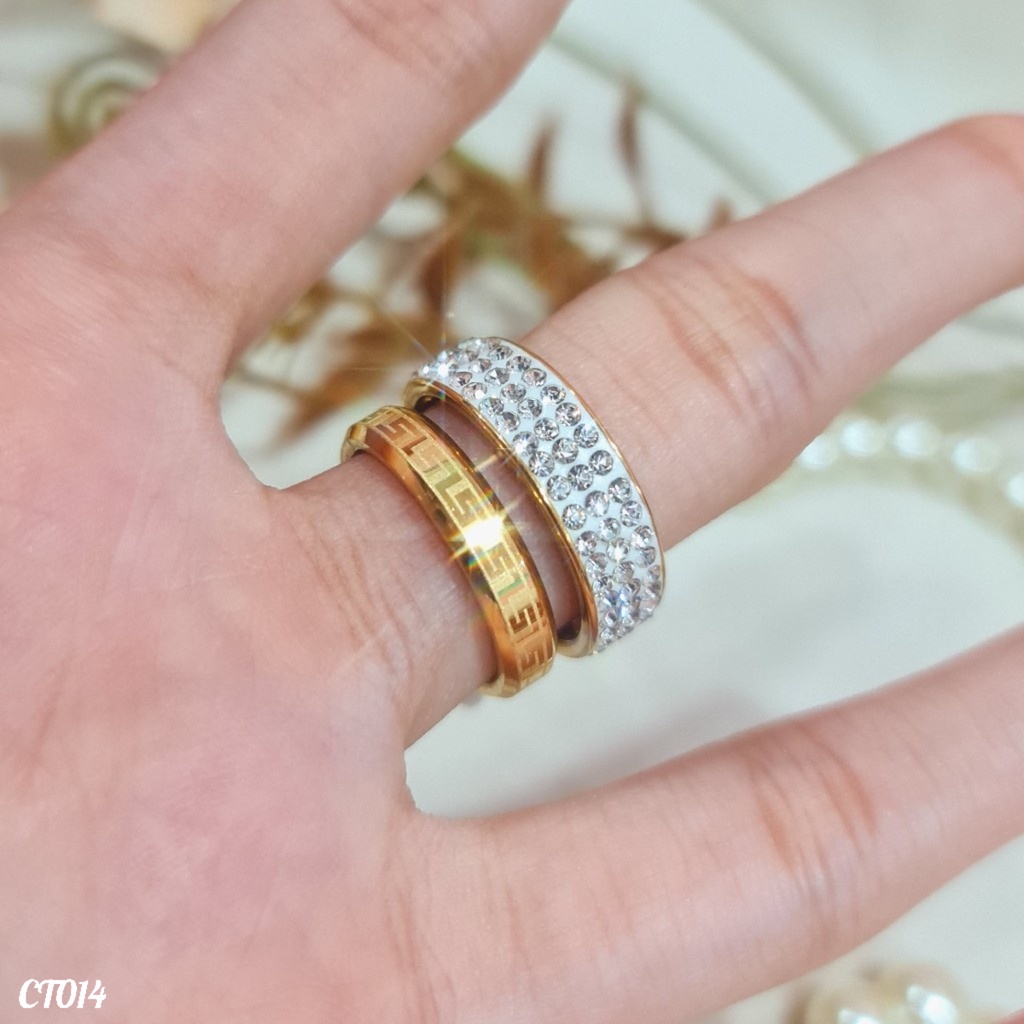 PGX Cincin Titanium Couple Tunangan Aksesoris Fashion Perhiasan Anti Karat - CT014